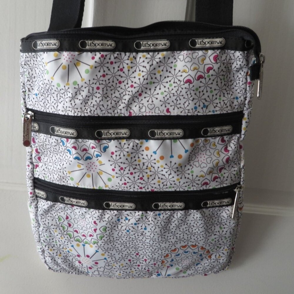 LeSportsac Rhythmic Hearts 3 Zip Crossbody Bag
